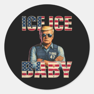 Sticker Rond Glace Vintage Ice Par Funny Trump _1