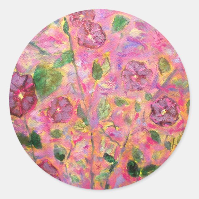 Sticker Rond glaces matinales bleu et violet (Devant)