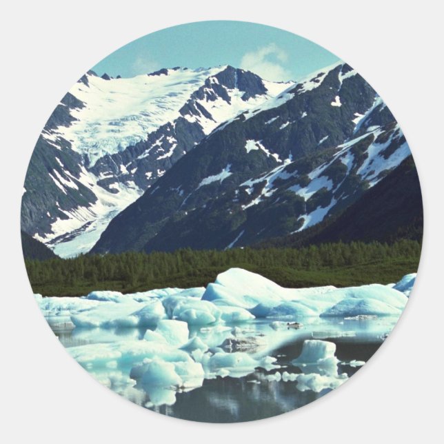 Sticker Rond Glacier de transport, au nord de port Seward, (Devant)