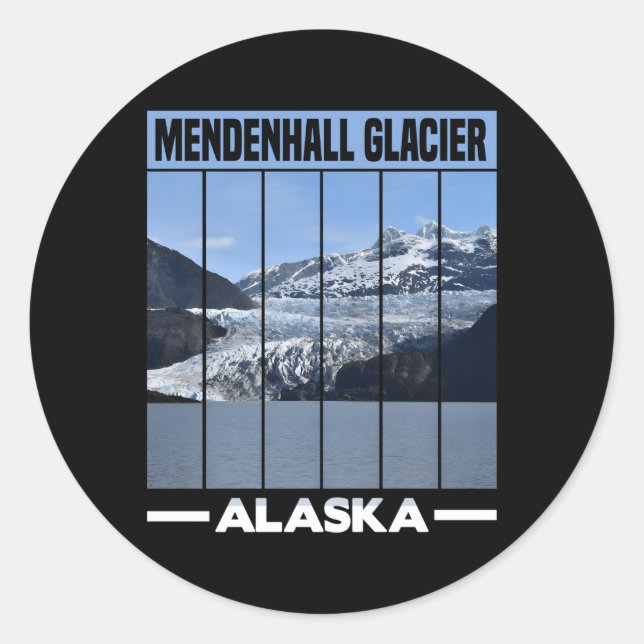 Sticker Rond Glacier Denhall Alaska (Devant)