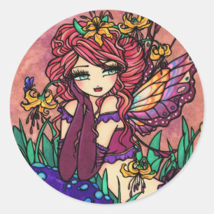 Sticker Rond "Glacier Lily" Fairy Imaginaire Fairy Art