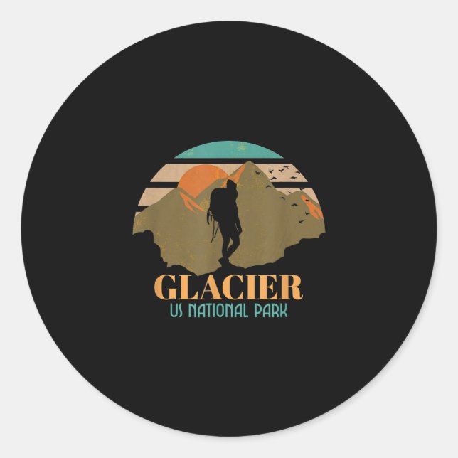 Sticker Rond Glacier US National Park Montana Travel Camping (Devant)