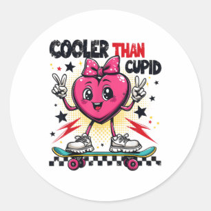 Sticker Rond Glacière Rétro Que Cupid Amusant Valentine Coeur V