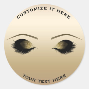 Sticker Rond Glam de maquillage de peaux de couleur or