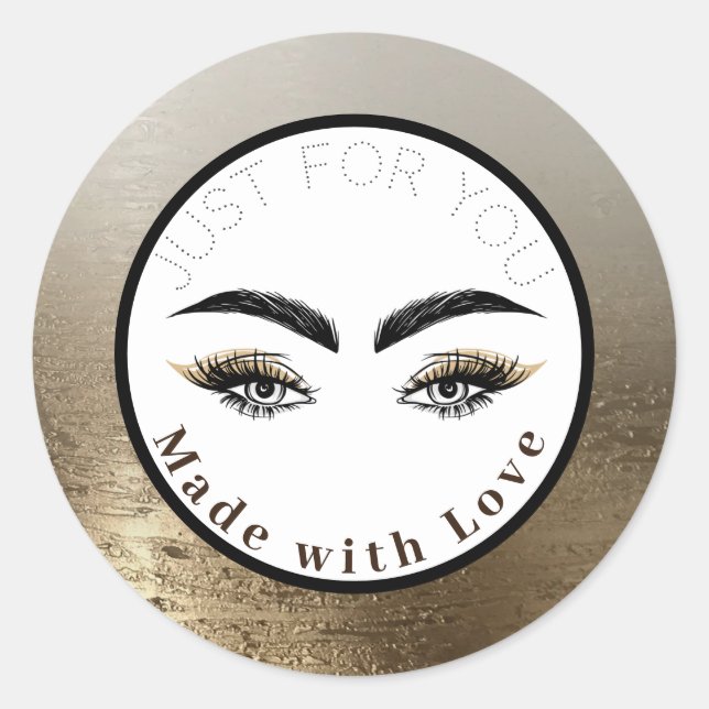 Sticker Rond Glam Gold Lashes Yeux maquillage (Devant)