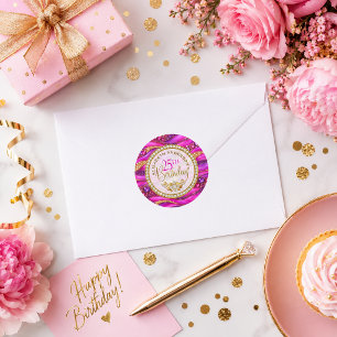 Sticker Rond Glam Rose Gold Strates Bijou 25e Anniversaire