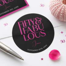 Glam Rose Noir Chic 50 & Fabuleux Anniversaire