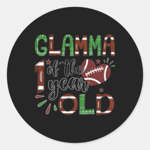 Sticker Rond Glamma De Football 1 An 1Er An Down Bi