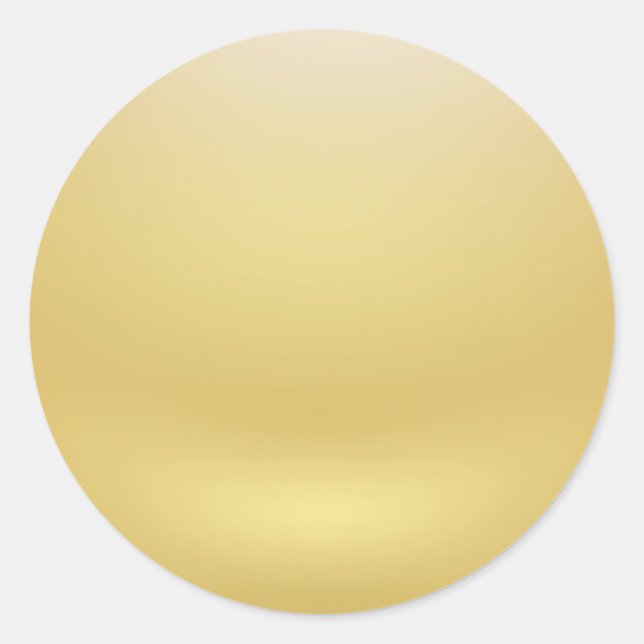 Sticker Rond Glamor Faux Gold Blank Modèle Élégant Chic (Devant)