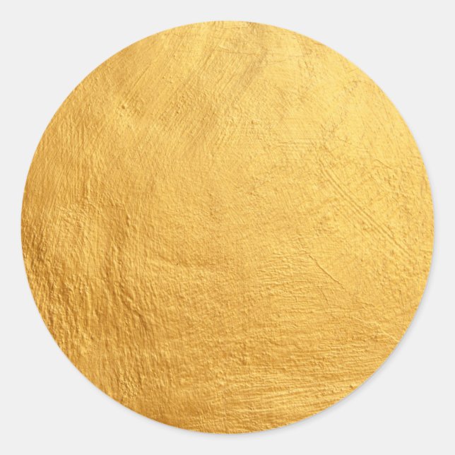 Sticker Rond Glamor Faux Gold Blank Modèle Élégant Chic Clas (Devant)