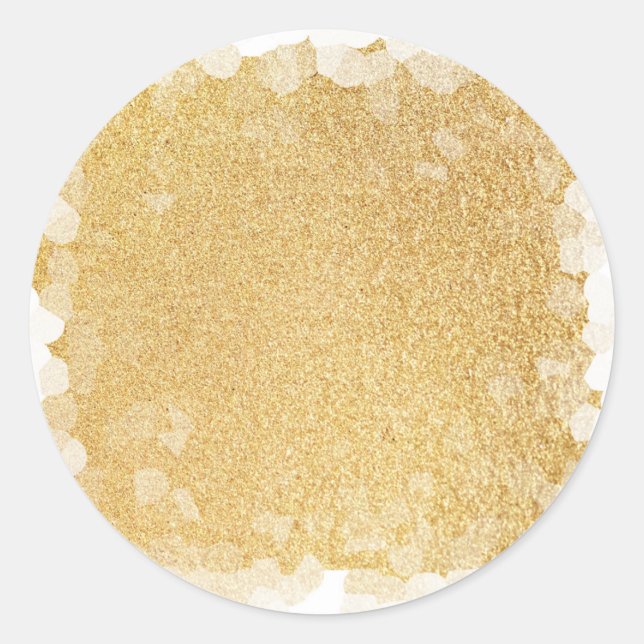 Sticker Rond Glamour Élégant Faux Paillettes Or Modèle Vierge (Devant)