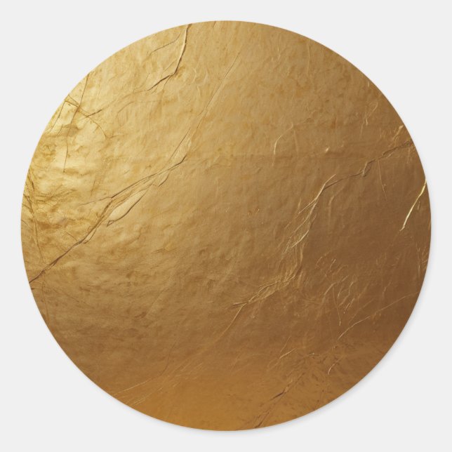Sticker Rond Glamour Élégant Luxe Faux Or  (Devant)