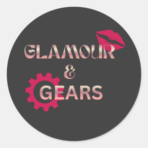 Sticker Rond Glamour & Gears Humour Féminin de Mécanique