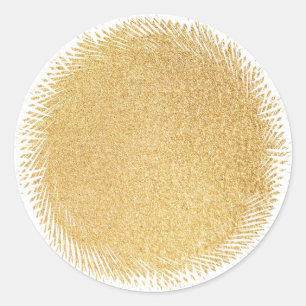 Sticker Rond Glamour modèle vierge élégant paillettes faux or