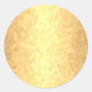 Sticker Rond Glamour Tendance Cœurs Dorés Modèle Vierge Élégant