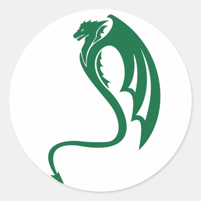 Sticker Rond Glaurung le dragon vert (Devant)
