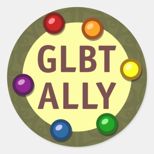 Sticker rond GLBT Ally Baubles (Devant)