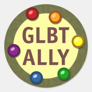 Sticker rond GLBT Ally Baubles