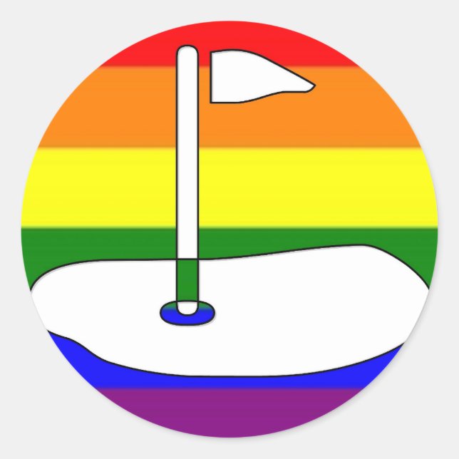 Sticker Rond GLBT Pride Golfing Adventure (Devant)