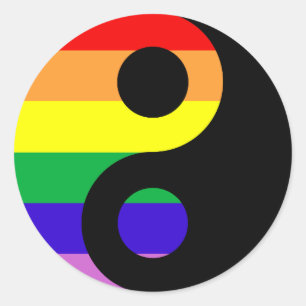 Sticker Rond GLBT Yin Yang