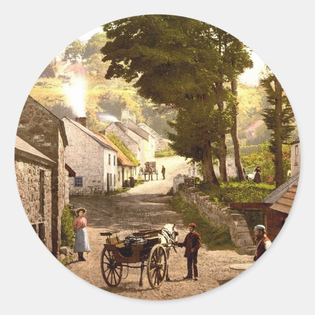 Sticker Rond Glencoe Village_Irlande (Devant)
