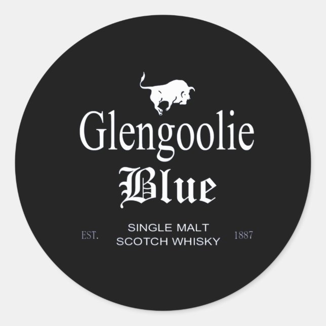 Sticker Rond Glengoolie Blue Scotch Whisky (Devant)