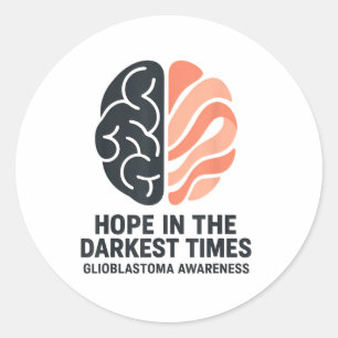 Sticker Rond Glioblastoma Sensibilisation Cerveau Espoir temps 