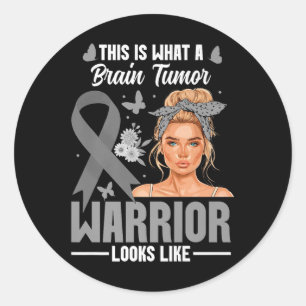 Sticker Rond Glioblastoma Sensibilisation Femmes Guerrière Tume