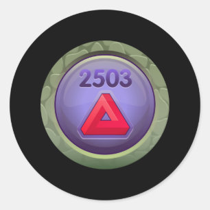 Sticker Rond Glitch Achiever assez fine raffineur classe rouge.