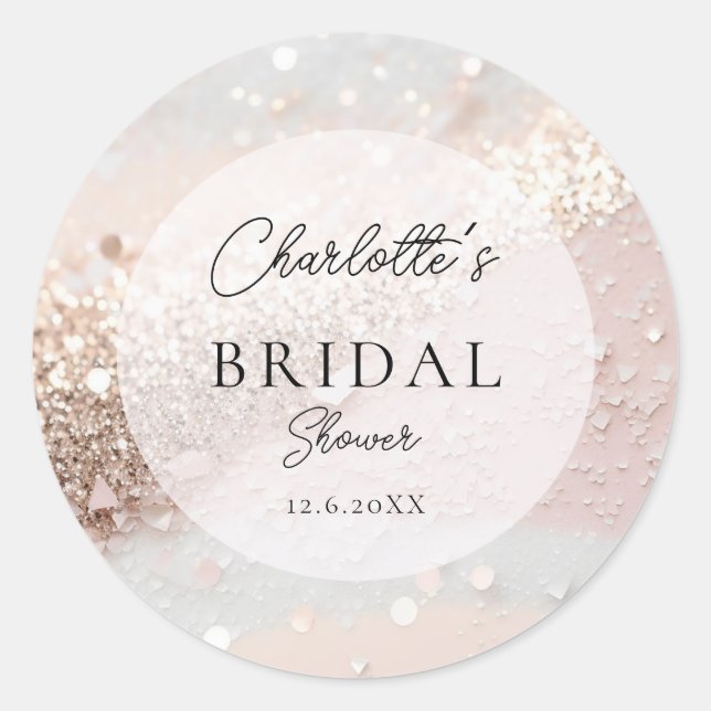 Sticker Rond Glitter Bridal Shower   (Devant)