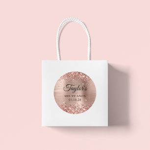 Sticker Rond Glitter Rose Gold Foil Mis XV Años