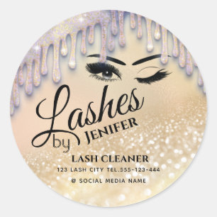 Sticker Rond Glitterie gouttes de lavabo nettoyeur à incandesce