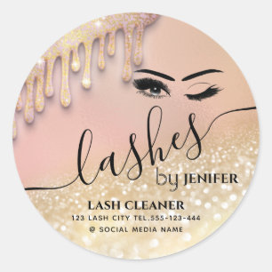 Sticker Rond Glitterie gouttes de lavabo nettoyeur à incandesce