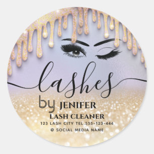 Sticker Rond Glitterie gouttes de lavabo nettoyeur à incandesce