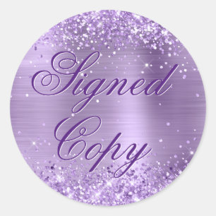 Sticker Rond Glitterie Lumière Purple Huile Fancy Signé Copie