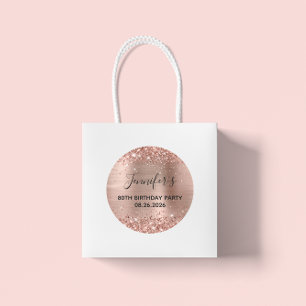 Sticker Rond Glittery Rose Gold Foil 80e fête d'anniversaire