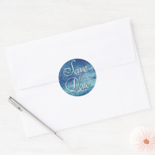 Sticker Rond Glitzy Foil   Ice Blue Iridescente Enregistrer la 
