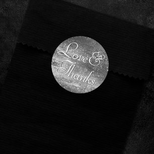 Sticker Rond Glitzy Foil   Platine Argent Faux Merci brillant
