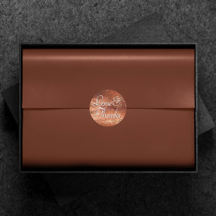 Sticker Rond Glitzy Foil   Terra Cotta Dusty Merci orange
