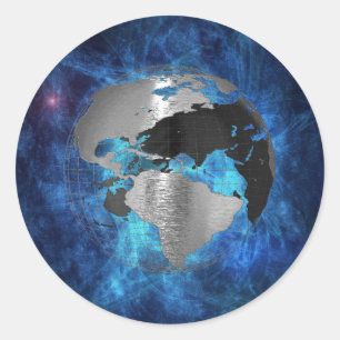 Sticker Rond Globe de la Terre