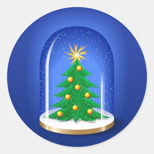 Sticker Rond Globe des neiges (Devant)