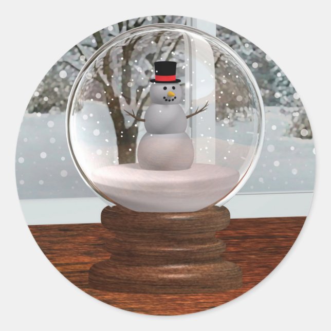 Sticker Rond Globe des neiges (Devant)