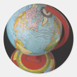 Sticker Rond Globe tournant