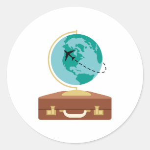 Sticker Rond Globe Travel