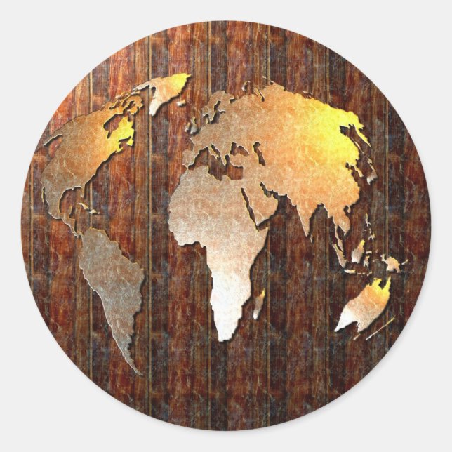 Sticker Rond Globe vintage (Devant)