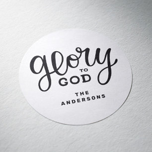 Sticker Rond Gloire à Dieu Noël   Foi religieuse chrétienne