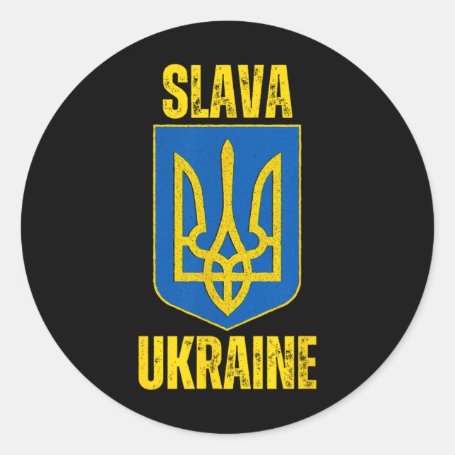 Sticker Rond Gloire à l'Ukraine 1  (Devant)