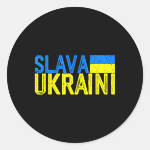 Sticker Rond Gloire à l'Ukraine Couleurs du drapeau ukrainien e
