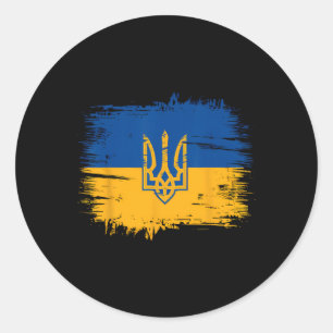 Sticker Rond Gloire à l'Ukraine Couleurs du drapeau ukrainien R