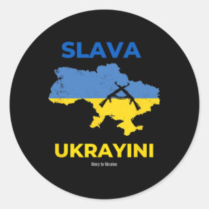 Sticker Rond Gloire à l'Ukraine Slava Ukrayini